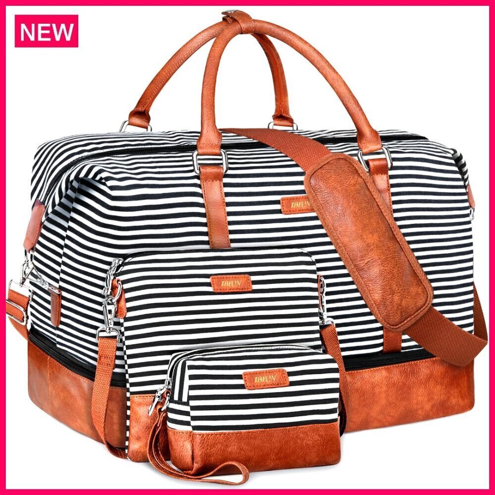 21" Weekender Duffle Bag with Shoe Compartment, 3-Piece Travel Set
